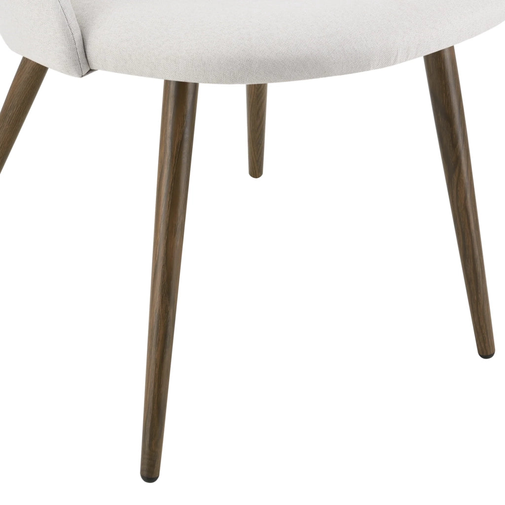 Set di 2 sedie da pranzo/cucina imbottite con seduta in tessuto gambe in metallo effetto legno poltrona beige 83 x 50 x 53 cm 03_0005729