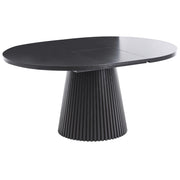 Tavolo da pranzo allungabile gambe a coste legno di frassino nero 120/160 x 75 cm stile moderno industriale