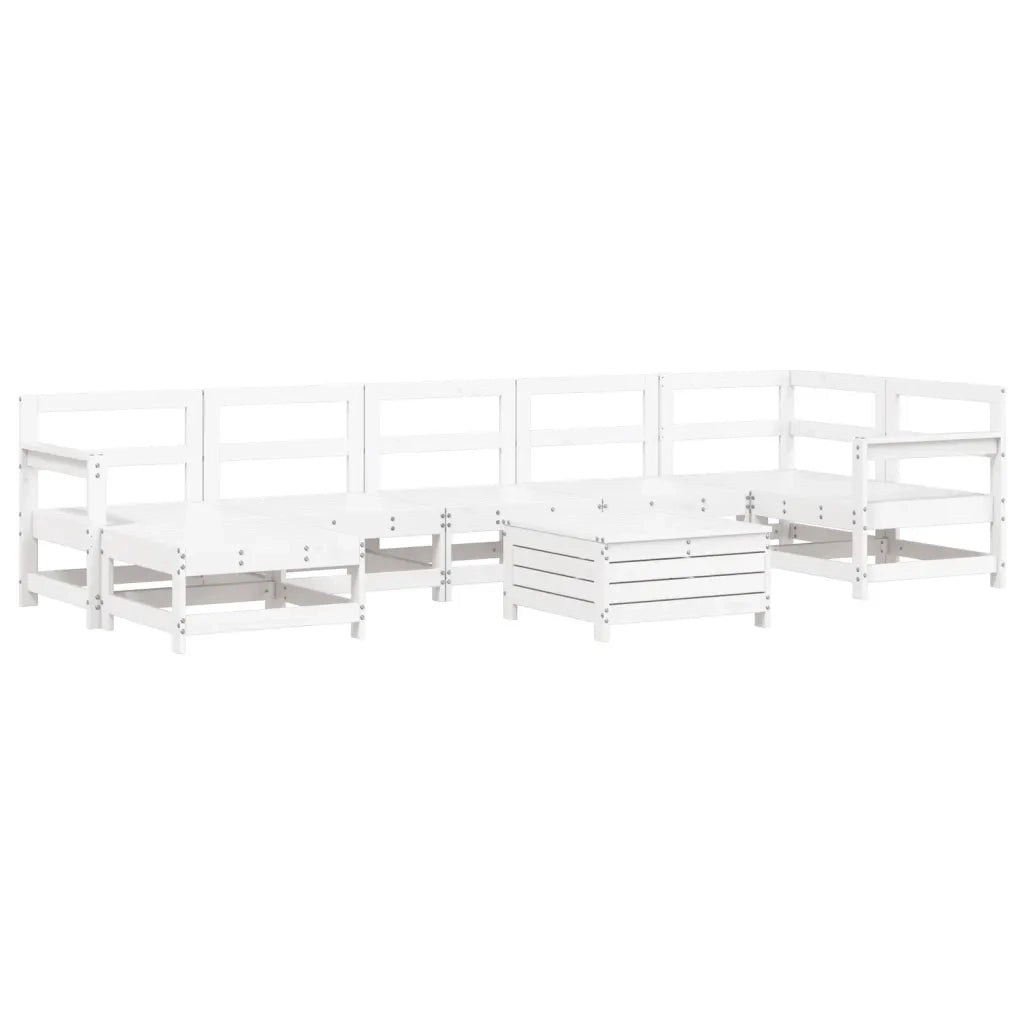 Set Divani da Giardino 8 pz in Legno Massello di Pino Bianco 3250633