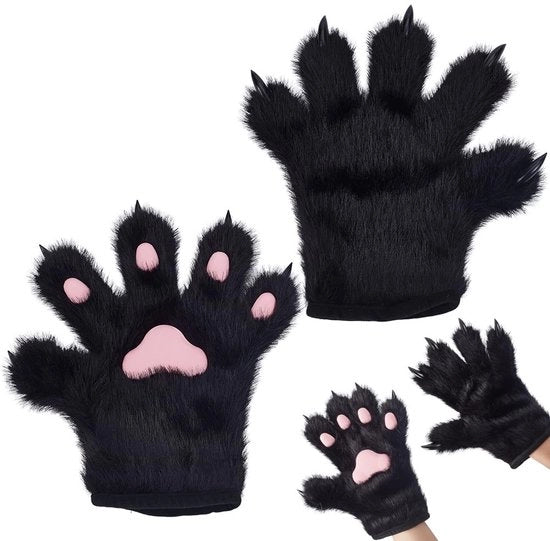 Maniche invernali per donne - Costume - Pelle sintetica - A forma di gatto - Maniche zucchero e resistenti - Maniche per cosplay - Maniche invernali per donne