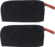 Tas multifunzionale per matite - Borsa per carta da lettera - Ripostiglio per accessori, cosmetici, piccoli oggetti - Nero Grigio - Adatto per 2 pezzi - B