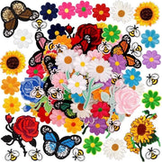 72 pezzi di Patches Opstrijkbare per Abbigliamento - Fiori di Soffione, Rosa di Apis - Patches per Applicazione DIY