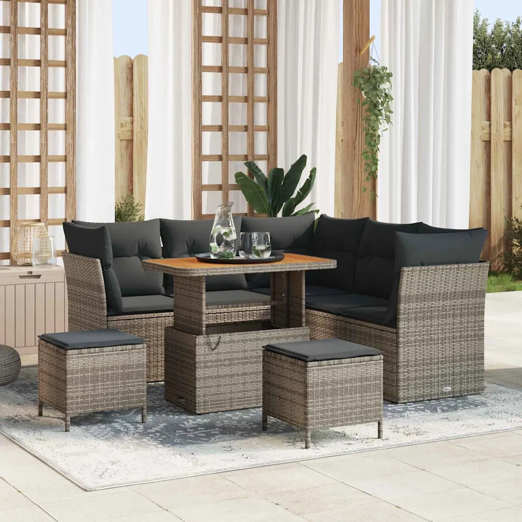 Set Divano da Giardino con cuscino 8 pcs Grigio 3363438