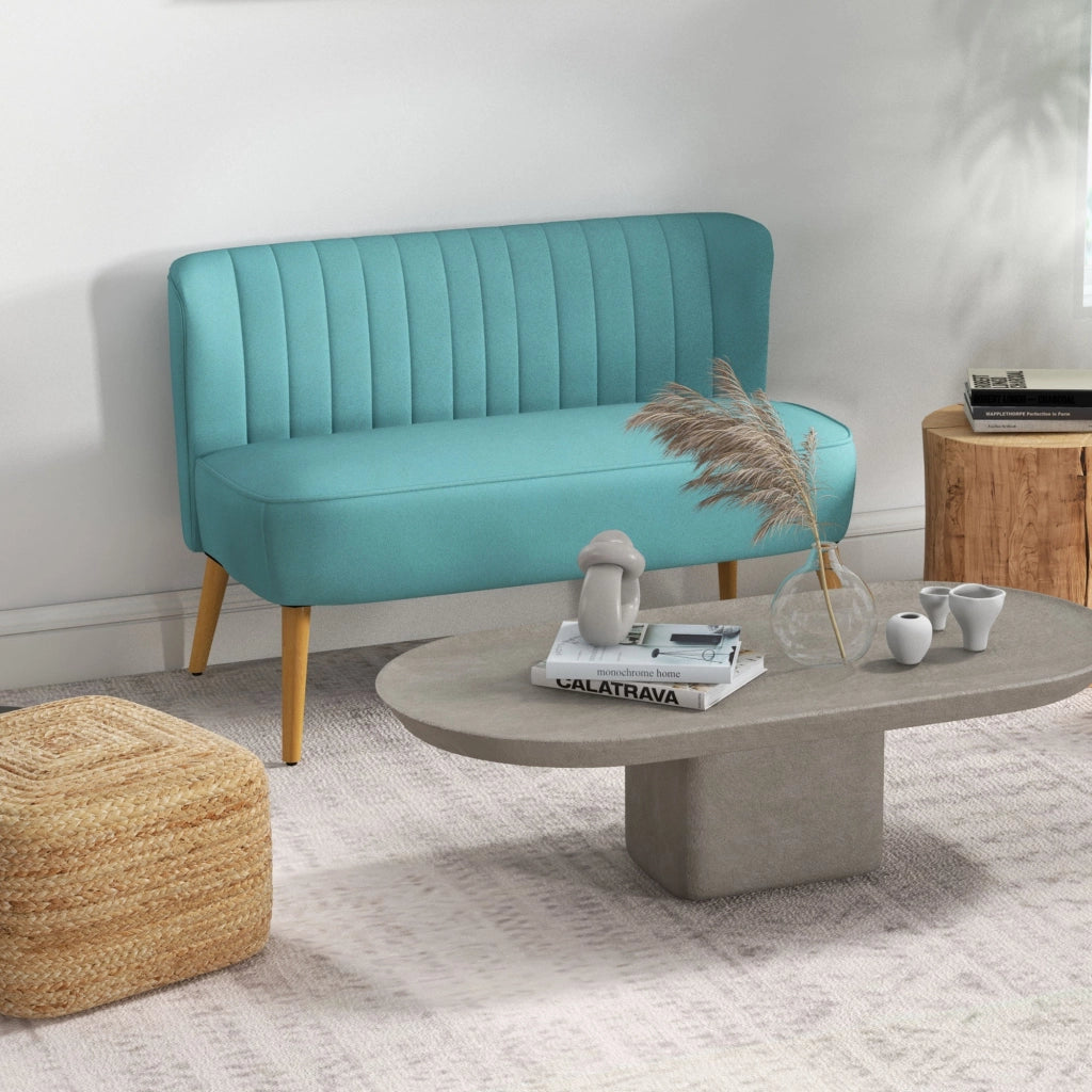 Divano 2 posti retrodesign ¨C zephmum ¨C verde, legno, 117x56,5x77