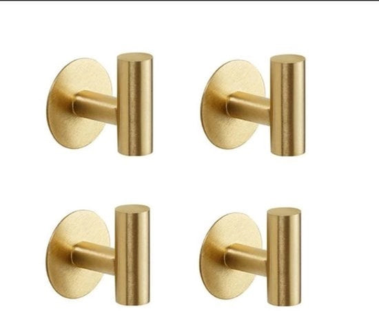 Set di due ganci a spillo dorati autofissanti in acciaio inossidabile SUS304 - ganci di parete robusti e impermeabili.