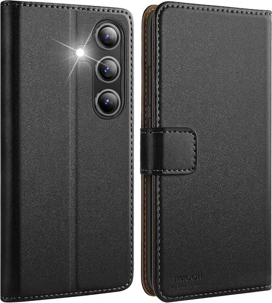 Portafoglio per Samsung Galaxy S25+ Plus - PU pelle - magnetico - nero - custodia per carta - funzione standard