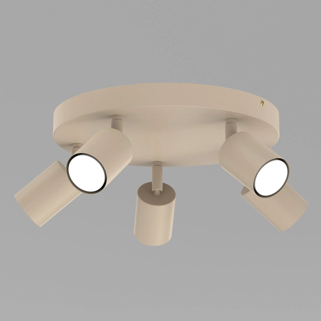 Plafoniera spot 5xGU10 beige metallo orientabile Fun Luminex