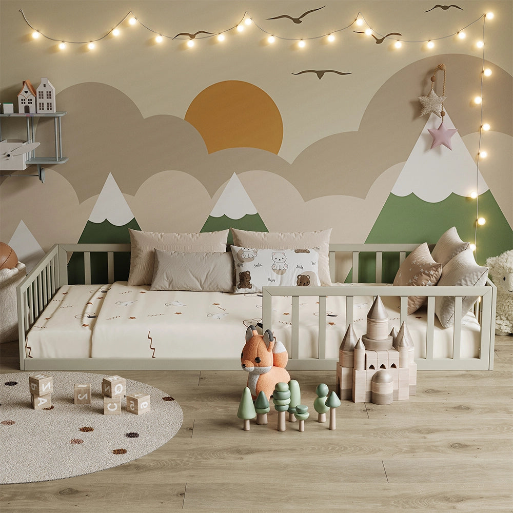 Vitalispa Letto per bambini Grigio 90x200 con materasso
