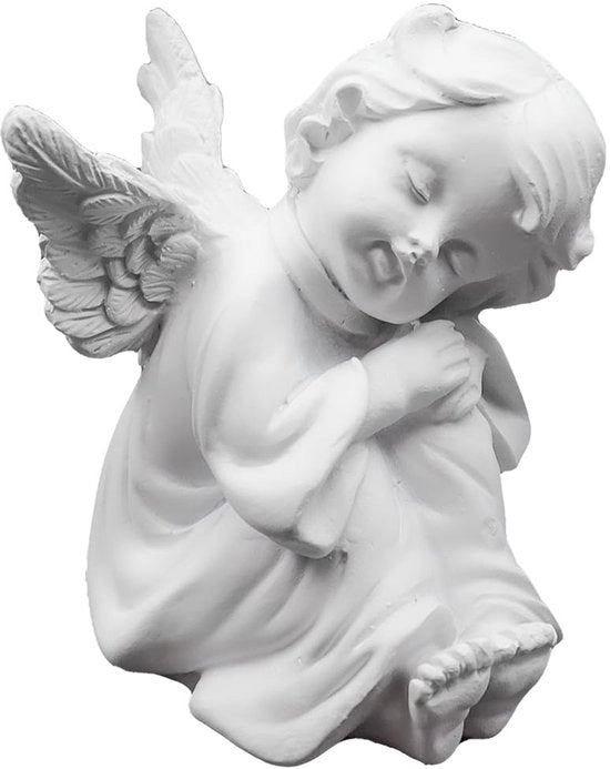 Angelo Carino con Aspetto Cherubino - Decorazione per Interno/Esterno - Materiale Polimerico - Progetto Moderno - Statuetta da Giardino - Angelo in Gesso