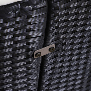 EASYCOMFORT  Set Componibile Divano Circolare da Esterno in PE Rattan Nero e Beige