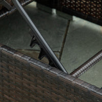 EASYCOMFORT  Lettino Prendisole in Rattan PE con Schienale Reclinabile su 5 Posizioni, 195x68x30cm, Marrone