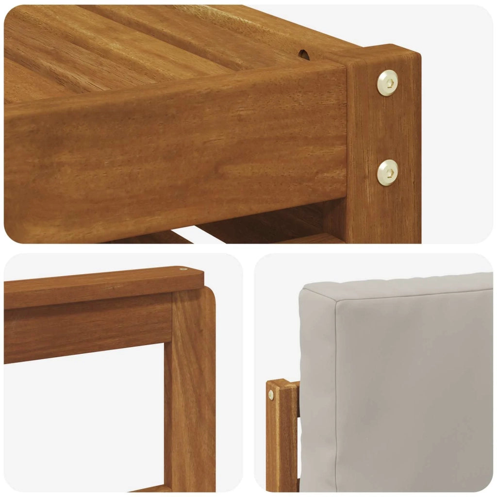 Set di divani da esterno 5 pcs Grigio Naturale e Chiaro