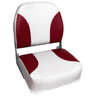 Set di 2 Sedili Ribaltabili per Imbarcazioni - Rivestimento in Similpelle - Bianco / Bordeaux pro.tec