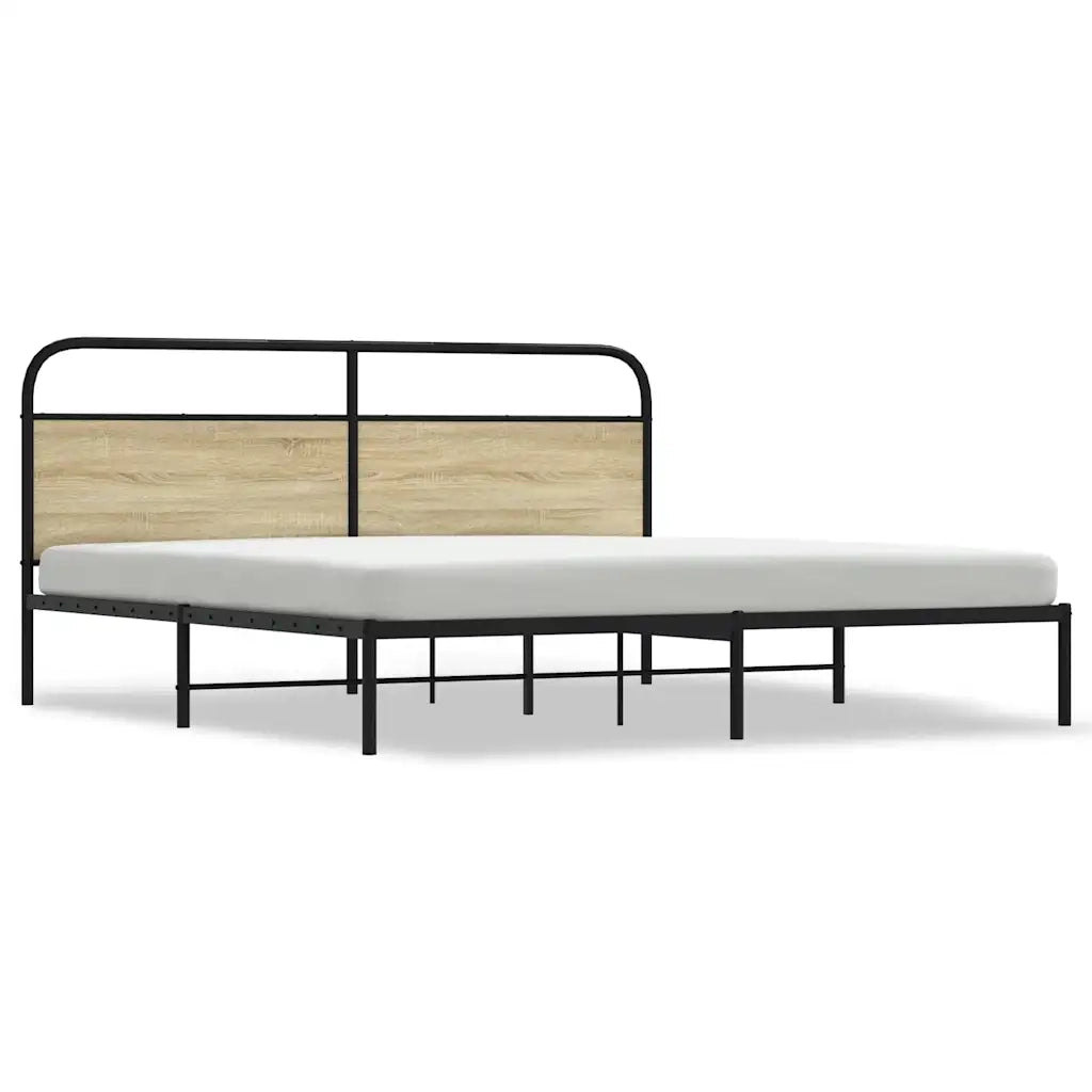 Giroletto senza Materaso in Metallo Rovere Sonoma 200x200 cm 3318646