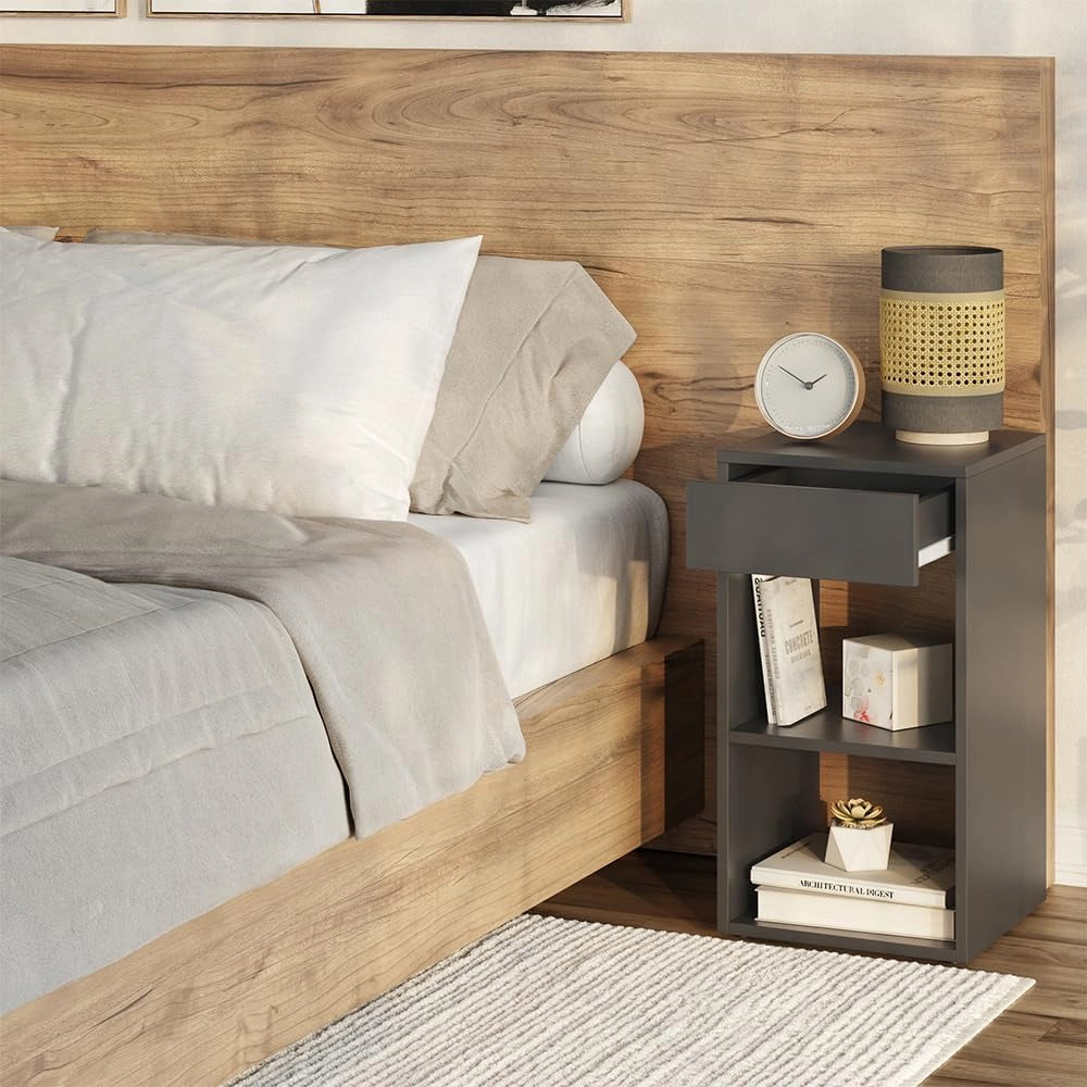 Comodino Dany, Antracite, Set di 2
