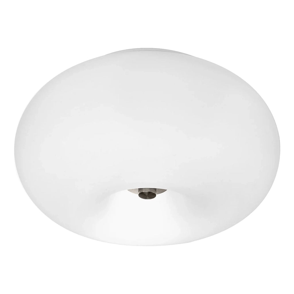 Plafoniera Contemporanea Optica Acciaio Nichel Satinato 2 Luci E27