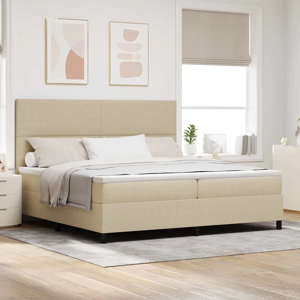 Letto a Sorgente LED Grigio chiaro e bianco 200 x 200 cm 3337662