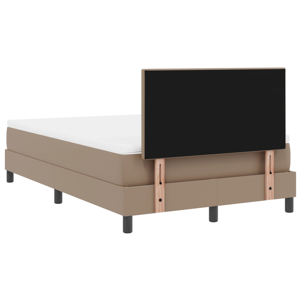 Letto a Rete con Materasso Cappuccino 120x200 cm Pelle Sintetica