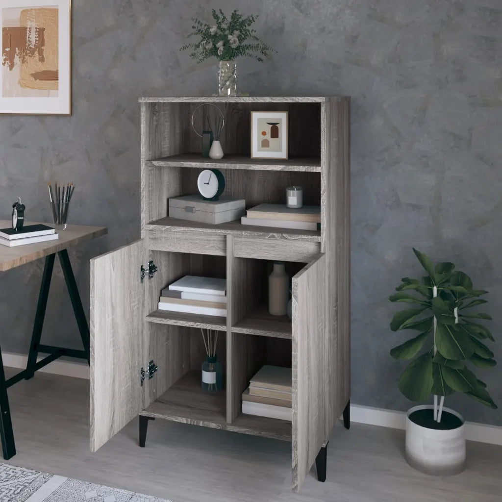 Credenza-Buffet-Armadio da cucina Grigio Sonoma 60x36x110 cm in Legno Multistrato