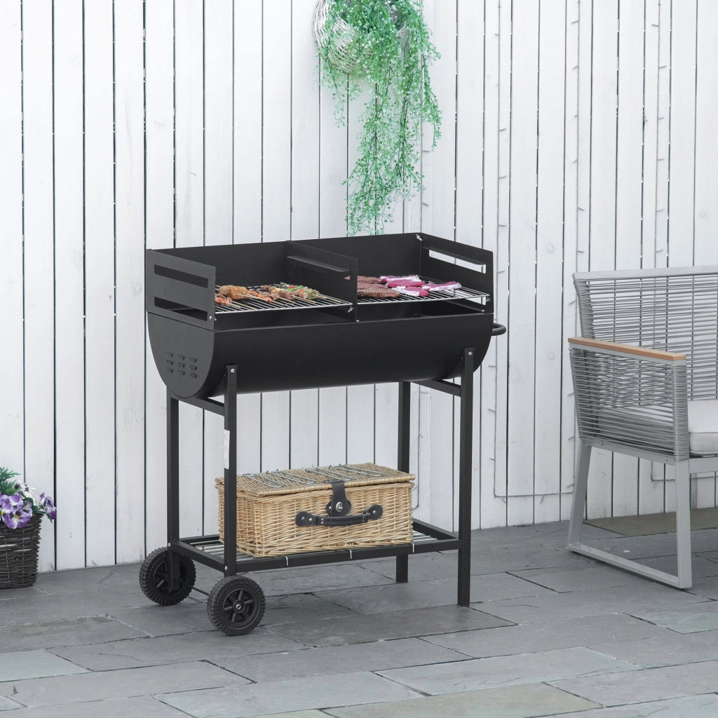 Barbecue a Carbone con Griglia Regolabile ¨C zephmum ¨C 90x45x96 cm Nero