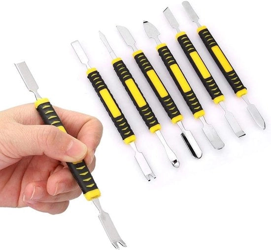 Set di riparazione 6 in 1 per elettronica con acciaio di carbonio, comprensivo di spudgers a doppio lato per dispositivi mobili e laptop