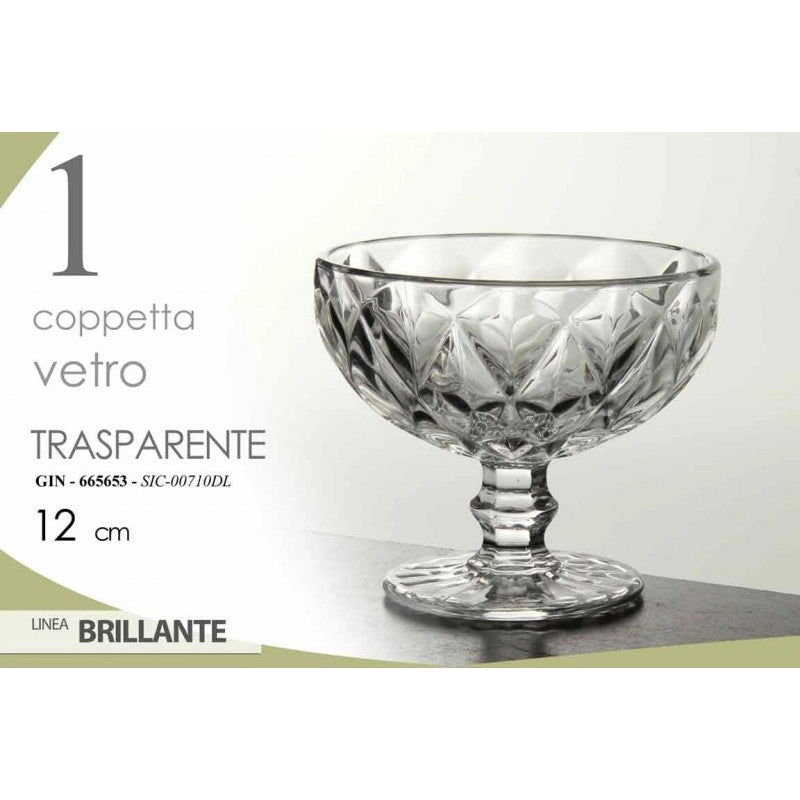 18x Coppa in vetro gelato macedonia ristoranti cm 12