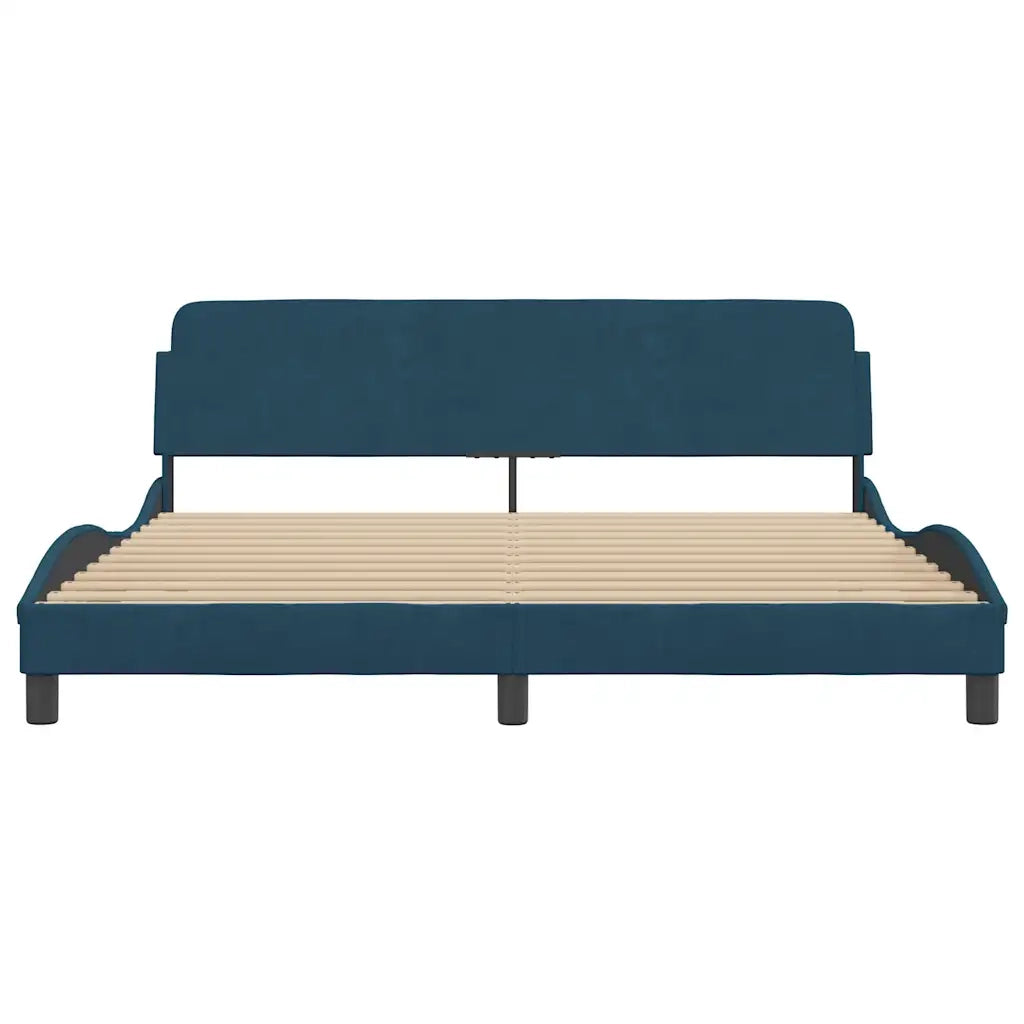 Giroletto con Testiera Dover Blu 180x200 cm in Velluto 373236