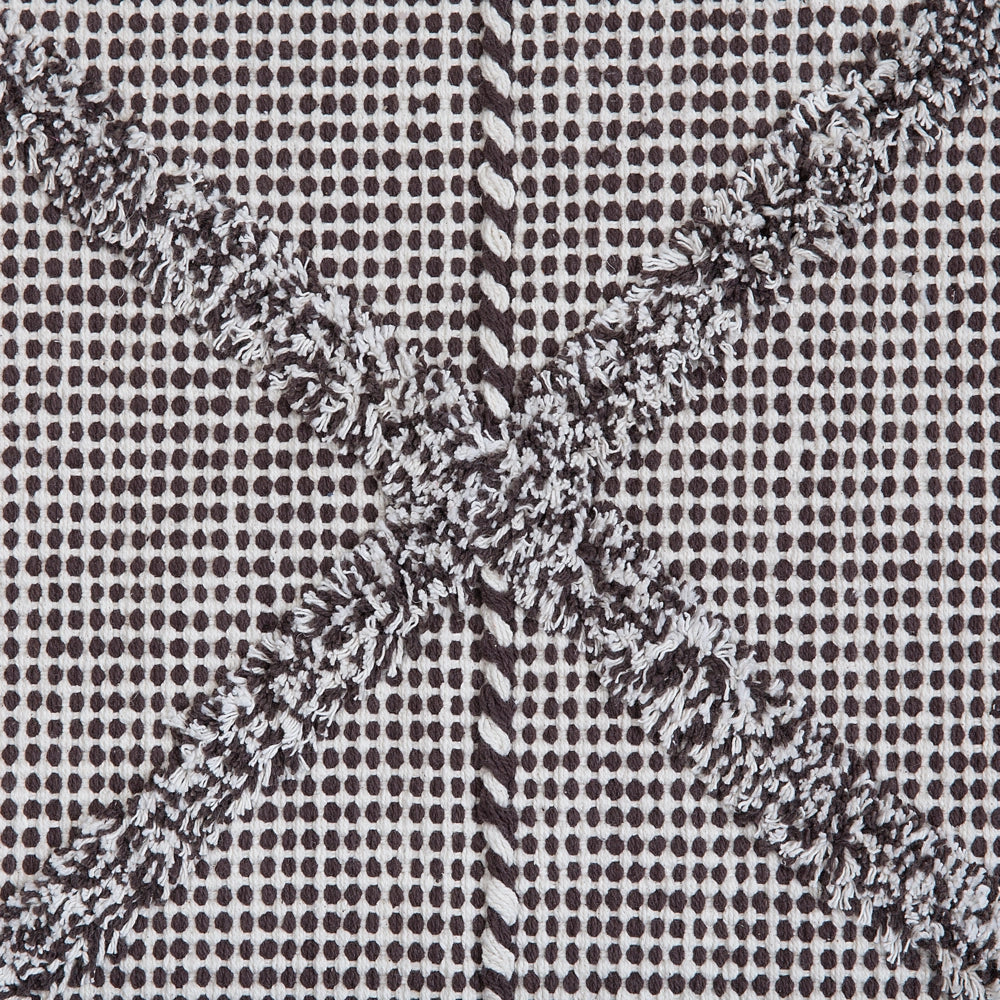 Tappeto Marrone 80 x 150 cm Motivo Geometrico con Nappe Orientali