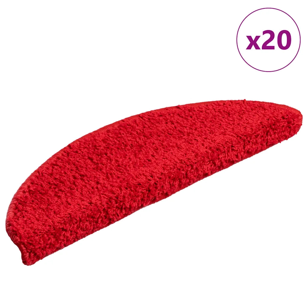 Tappetini per scale 20 pz | Gradini per Scale 56x17x3 cm rossi semicircolari