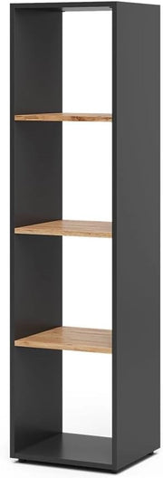 Scaffale Ludus, Antracite/quercia dorata, 36.8 x 144.9 cm, per la conservazione e la presentazione di libri e scatole