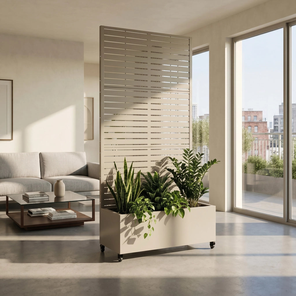 Fioriera con Spalliera Nodepp in Acciaio 190 x 82 x 38 cm - Beige casa.pro