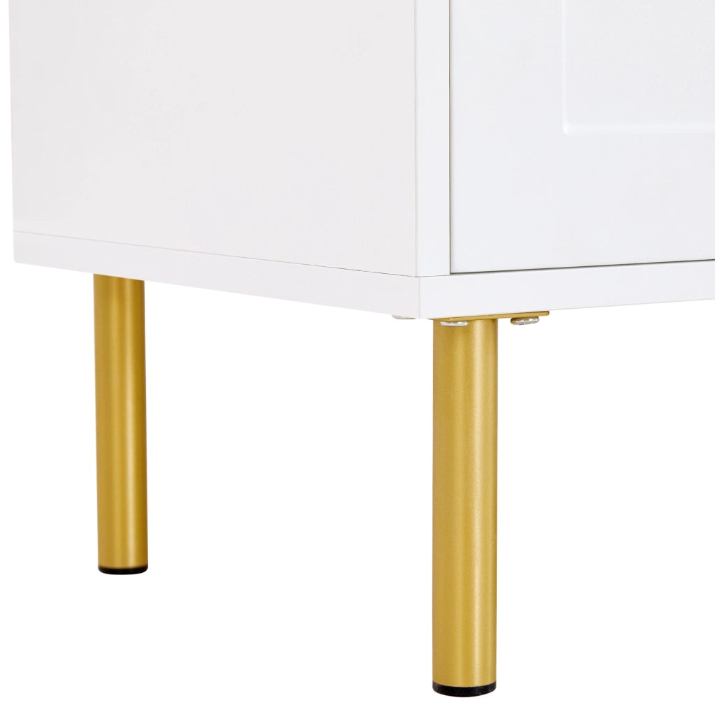 Credenza 120x35x92 cm con 1 cassetto e 3 ante; bianca