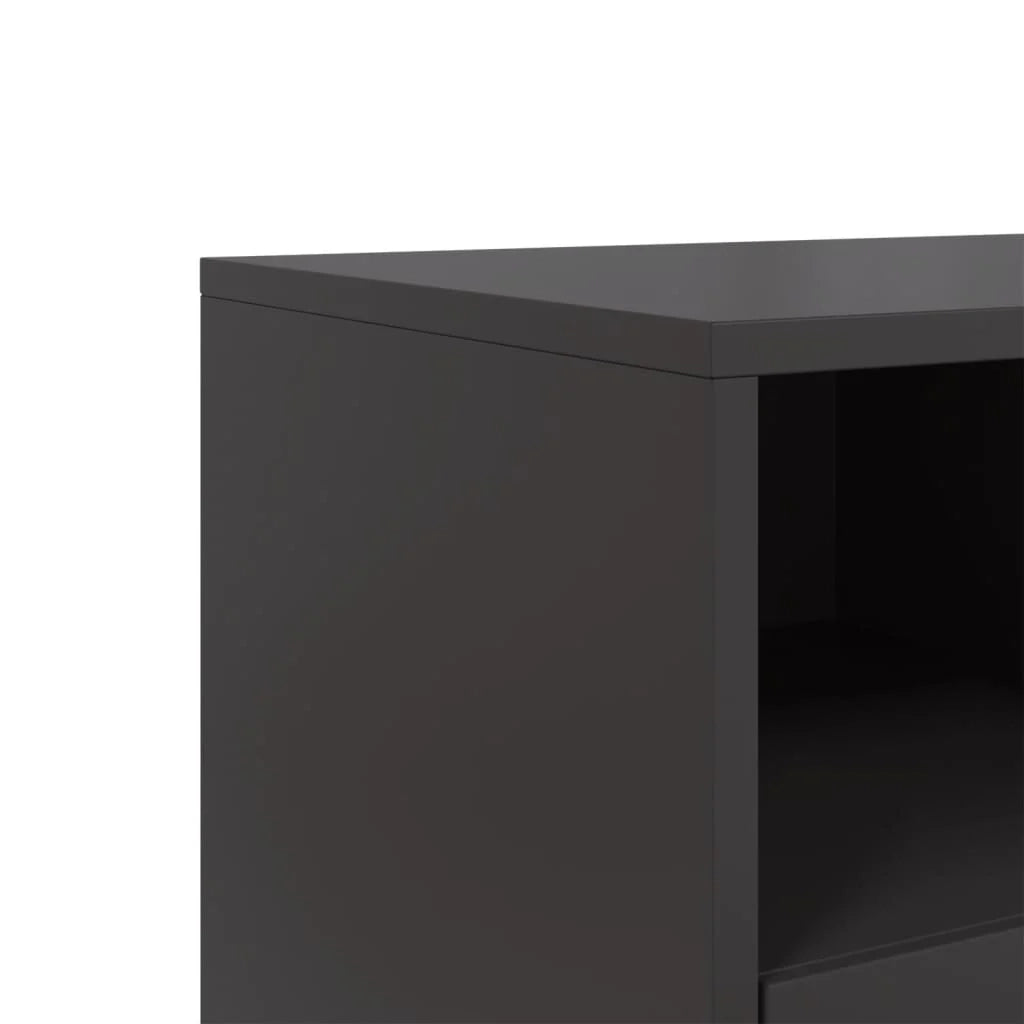 Mobile TV multimediale mensola TV credenza TV adatto per sala da pranzo soggiorno camera da letto 68 x 39 x 43,5 cm acciaio nero 02_0026153