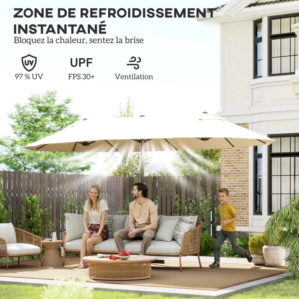 Parasole da giardino XXL ¨C zephmum ¨C crema, 460x270x240 cm