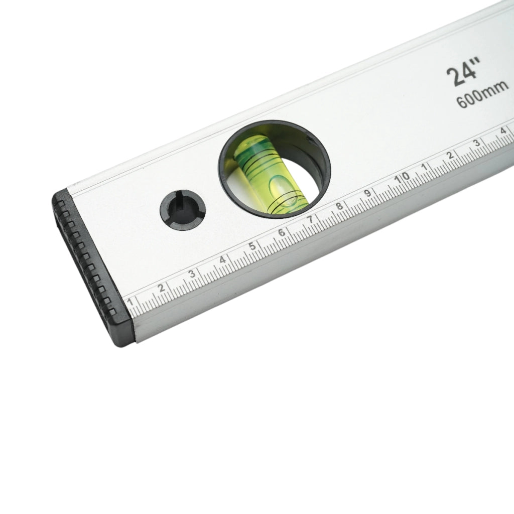 Livella magnetica in alluminio da 600 mm, con 3 bolle di livello e righello graduato da 0 a 60 cm, marca Crownman.