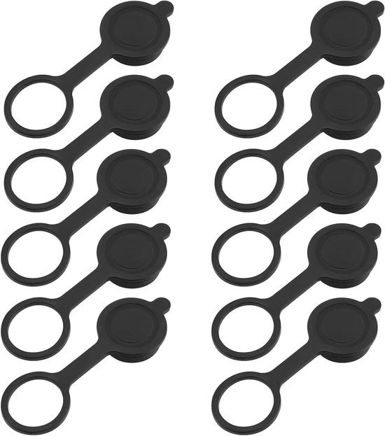 Connettore aereo Plus - Copertura connettore - 10 pezzi - Nero - Cappuccio protettivo - Compatibile - Connessioni connettore - Cappuccio in gomma - Connettore circolare