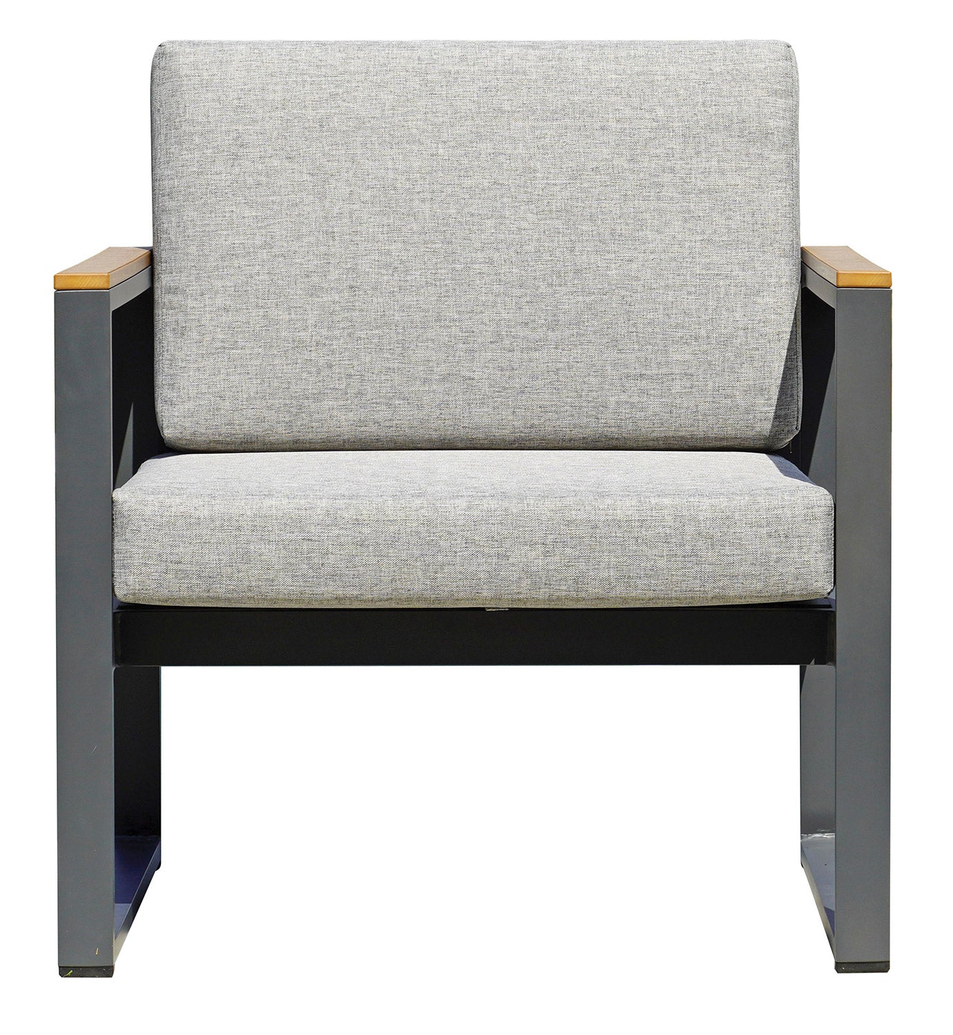 Set Salotto da Giardino Divano 2 Poltrone e Tavolino Cerveteri in Alluminio Antracite e Grigio