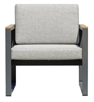 Set Salotto da Giardino Divano 2 Poltrone e Tavolino Cerveteri in Alluminio Antracite e Grigio