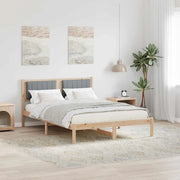 Letto con Testiera Rivestita Grigio chiaro 135 x 190 cm 878269