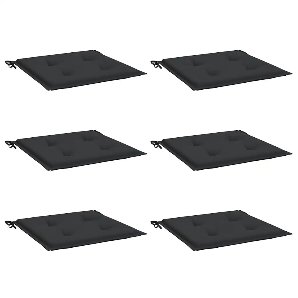 Cuscini per Sedie da Giardino 6 pz Nero 40x40x3 cm in Tessuto cod mxl 64503