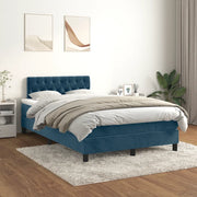 Giroletto a Molle con Materasso Blu Scuro 120x190 cm in Vellutocod mxl 92475