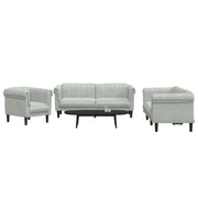 Set di Divani 3 pz Grigio Chiaro in Velluto 3209209