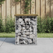 Panca da Giardino Design Gabbione-Sgabello-Panca da esterno 33x31x42 cm Pino Impregnato
