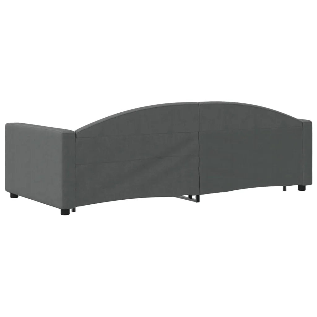 Divano Letto con Letto Estraibile Grigio Scuro 90x200cm Tessuto