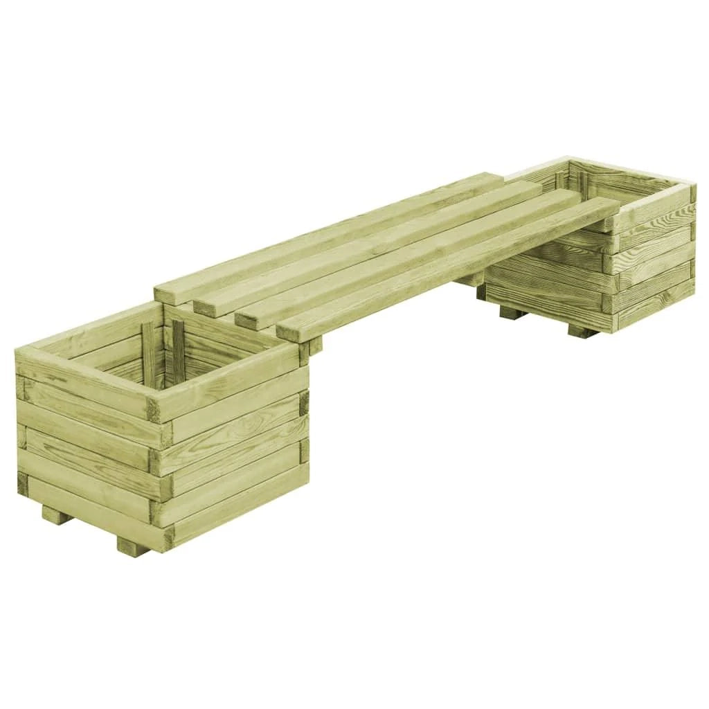 Panchina da giardino con fioriere legno di pino impregnato 02_0001366
