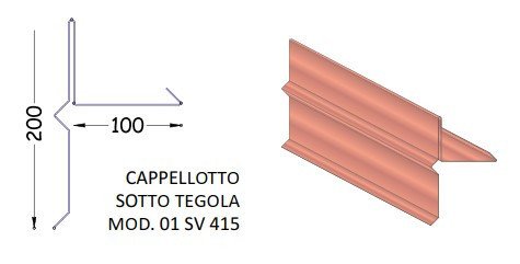 Gronda alluminio pat.rame scossa line cap.sot.teg sv415 m4