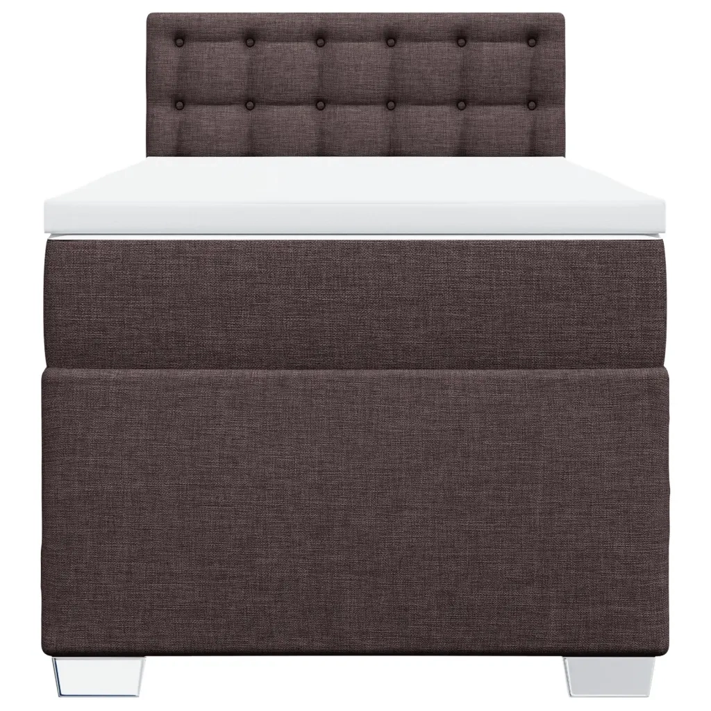Giroletto a Molle con Materasso Marrone Scuro 80x200 cm Tessuto