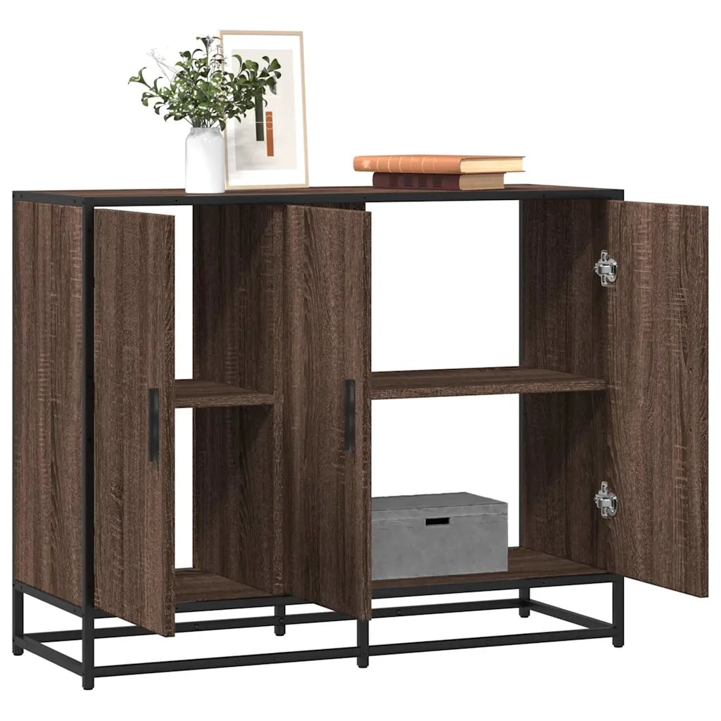 Credenza Rovere Marrone 94x35x76 cm in Legno Multistrato 849008