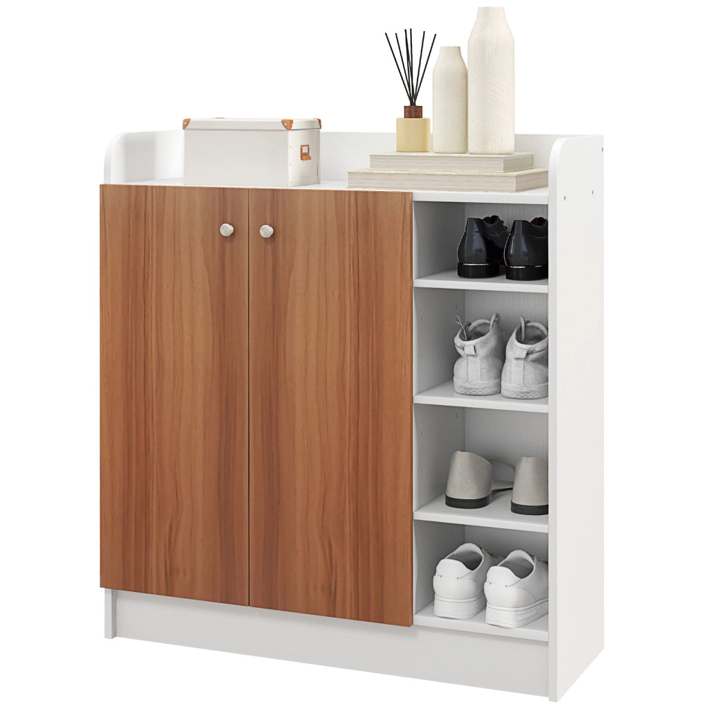 Scarpiera 2 Ante ¨C Xylo ¨C Legno Naturale 12 Paia Ripiani Regolabili 83x30x90 cm