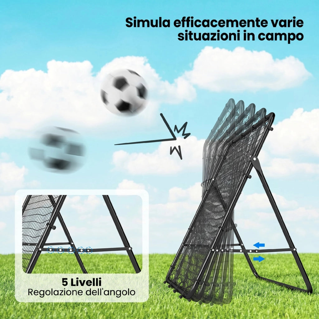 Rete Allenamento Calcio 5 Angoli Regolabili ¨C Zephmum ¨C Nero